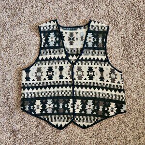 Vintage Vest New Identity Size LARGE Hand-Woven Aztec Western Tapestry Boho